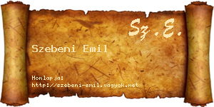 Szebeni Emil névjegykártya