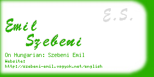 emil szebeni business card